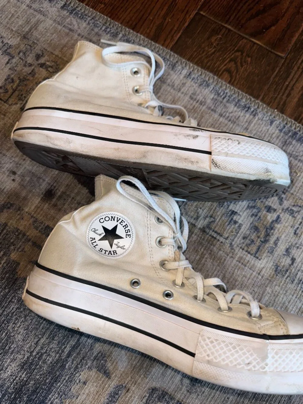 Converse White Platform High Top Sneakers
